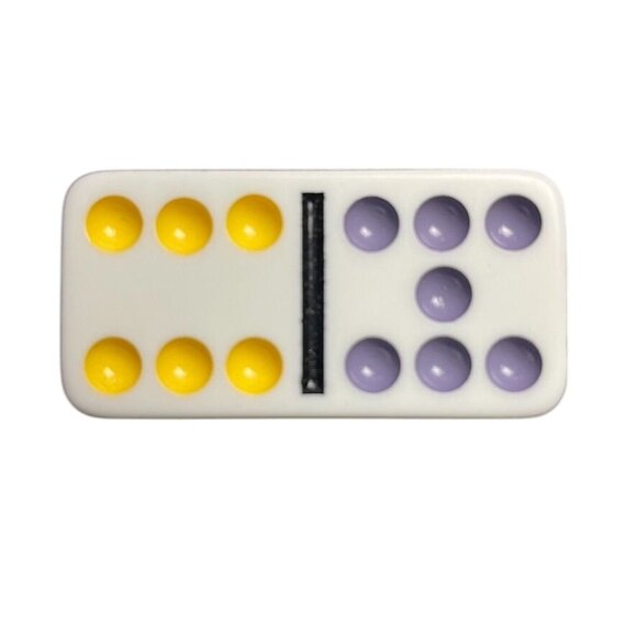 Double Twelve Dominoes Replacement Tile 7 6 Color Dot mq - Picture 1 of 3